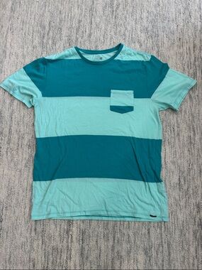 on the byas green Striped Pocket Crew Tee